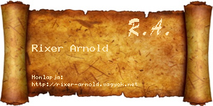 Rixer Arnold névjegykártya